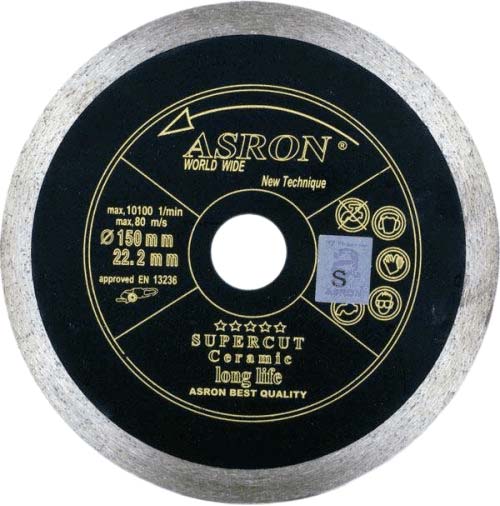 صفحه خشکه بر سرامیک آسرون مشکی (ASRON) 150 میلی متر